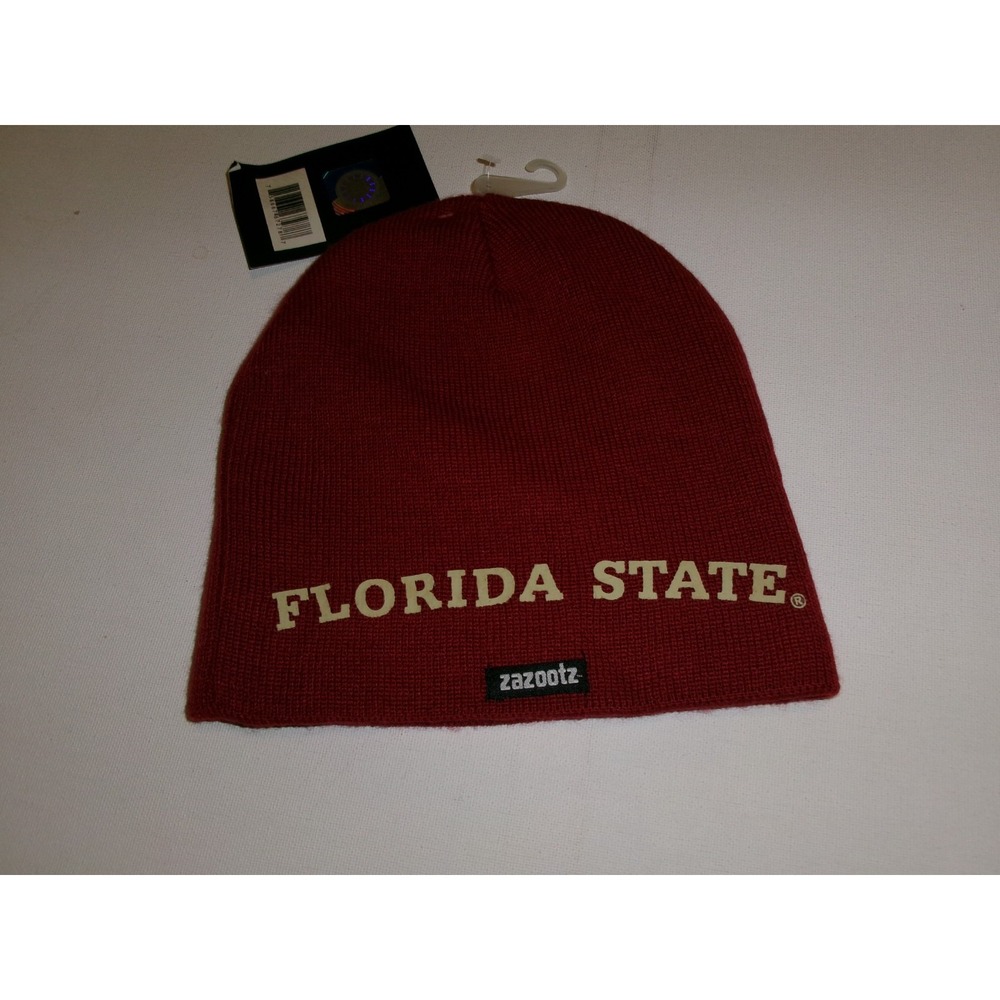 FLORIDA STATE SEMINOLES KNIT BEANIE TOBOGGAN Y2K HAT CAP VINTAGE DEADSTOCK U5